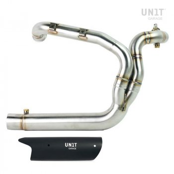 Colector silenciador sin catalizador en acero inoxidable con soldadura vista