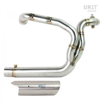 Colector silenciador sin catalizador en acero inoxidable con soldadura vista