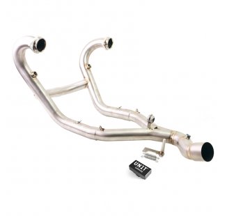 Colector de escape de titanio sin catalizador con soldaduras visibles + Silenciador de luz de advertencia del motor EURO 5+ BMW R12 NineT