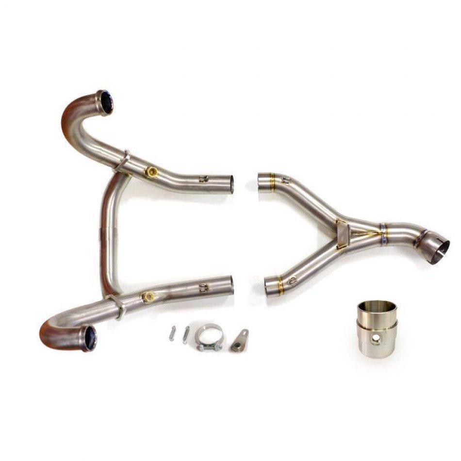 Múltiple de escape sin catalizador de titanio con soldadura visible