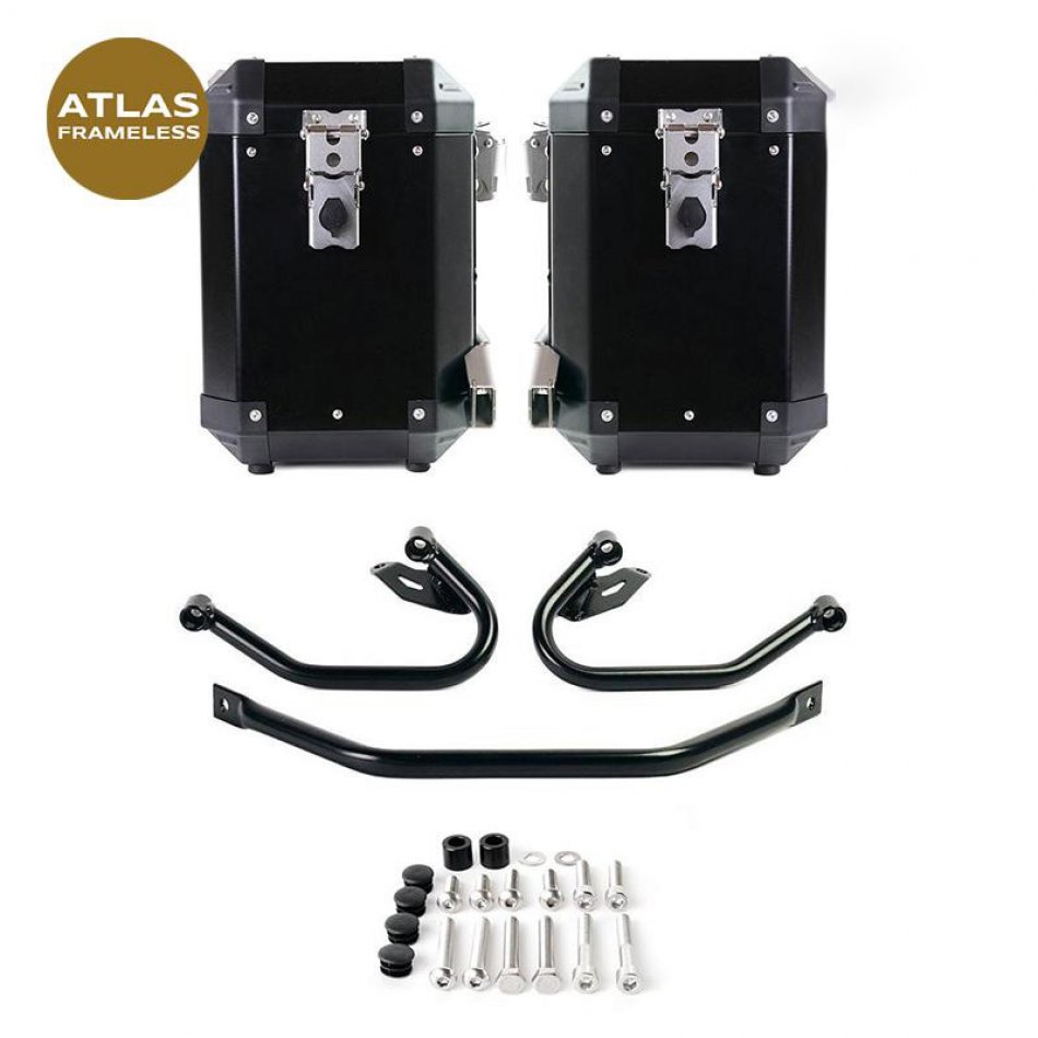 Par de bolsas Atlas Frameless en Aluminio 47L+47L + Sistema de fijación para bolsas Frameless BMW R1300GS