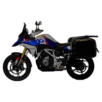 Juego de bolsas de aluminio Atlas de 39L+32L + Marcos de alforjas de aluminio Atlas BMW F450GS