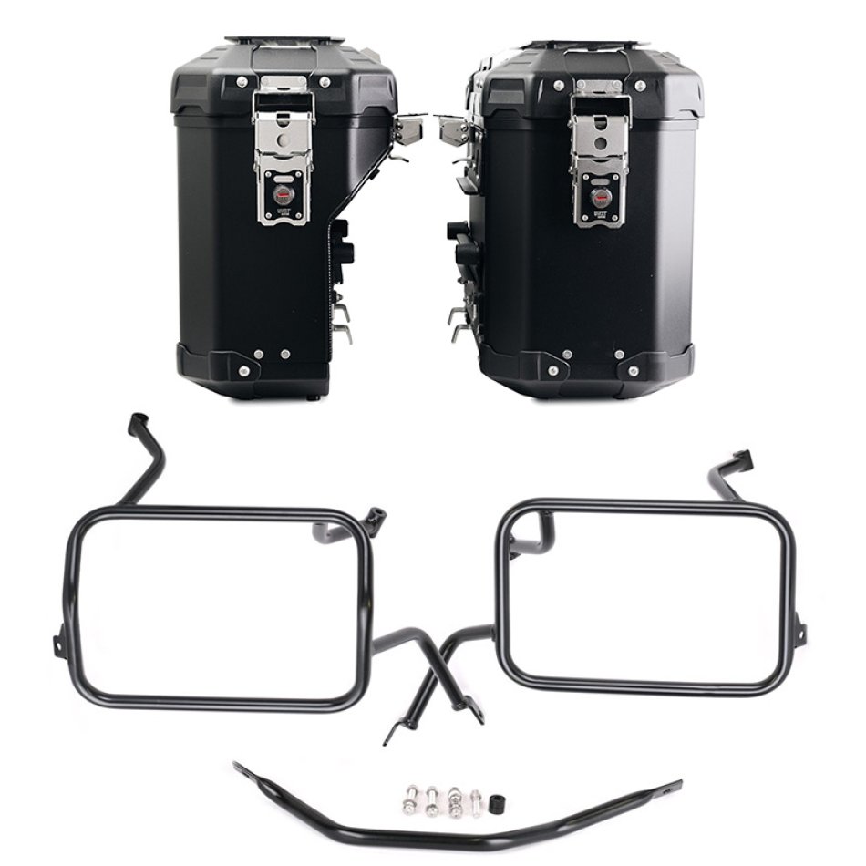 Juego de bolsas de aluminio Atlas de 39L+32L + Marcos de alforjas de aluminio Atlas BMW F450GS