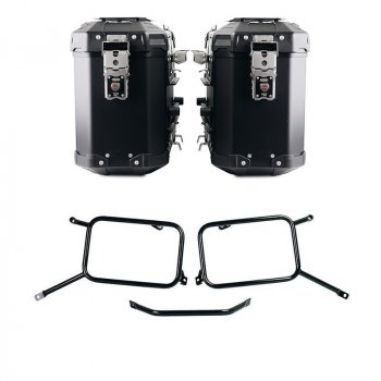 Juego de bolsas de aluminio Atlas de 39L+39L + Marcos de aluminio para alforjas Triumph Bonneville T120