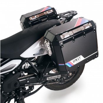 Par de alforjas de aluminio Atlas 40L+34L + marcos de alforjas de aluminio Royal Enfield Himalayan 450 para escape aftermarket (a partir de 2024)