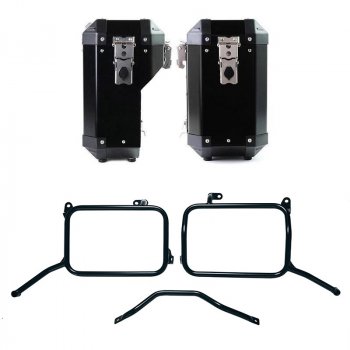 Par de alforjas de aluminio Atlas 40L+34L + marcos de alforjas de aluminio Royal Enfield Himalayan 450 para escape de repuesto (a partir de 2024)
