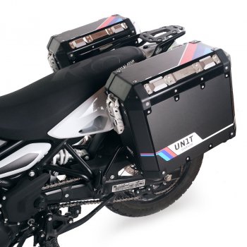 Par de bolsas de aluminio Atlas 40L+40L con marcos Royal Enfield Himalayan 450 para escape original (2024 en adelante)
