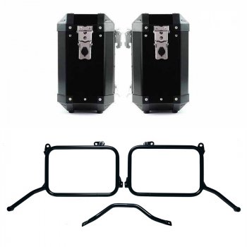 Par de bolsas de aluminio Atlas 40L+40L con marcos Royal Enfield Himalayan 450 para escape original (2024 en adelante)