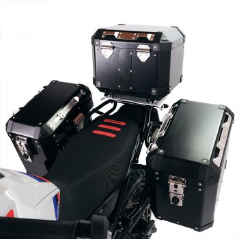 Par de alforjas de aluminio Atlas de 47L y 41L con marco para BMW F900GS