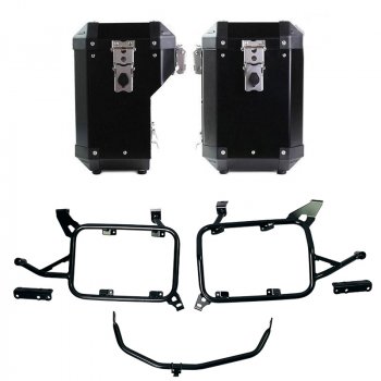 Par de alforjas de aluminio Atlas de 47L y 41L con marco para BMW F900GS ADV