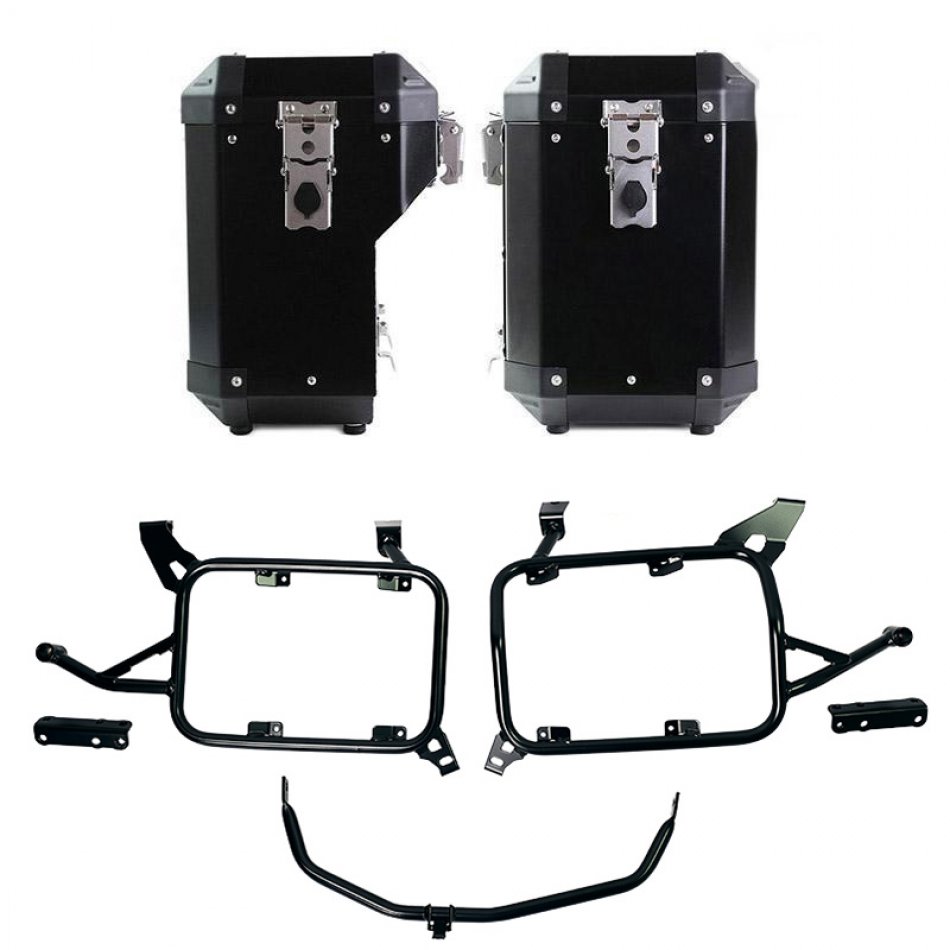 Par de alforjas de aluminio Atlas de 47L y 41L con marco para BMW F900GS ADV