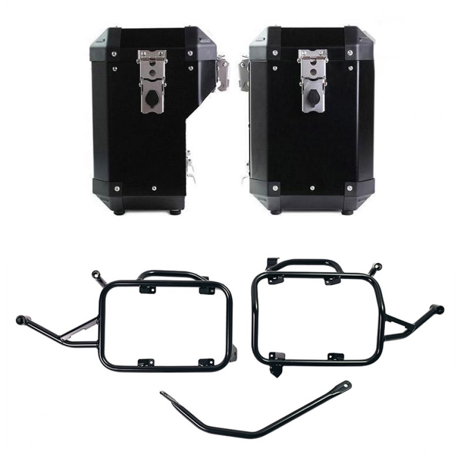 Par de alforjas de aluminio Atlas de 47L y 41L con marco para BMW F900GS