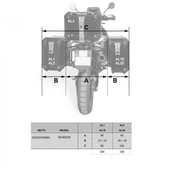 Par de bolsas Atlas en Aluminio 47L + 41L con marcos HUSQVARNA