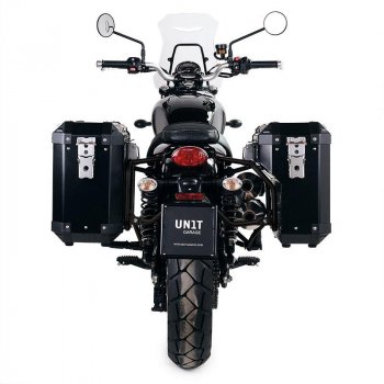 Pareja de maletas de aluminio Atlas 47L + 41L con chasis Triumph Street Scrambler