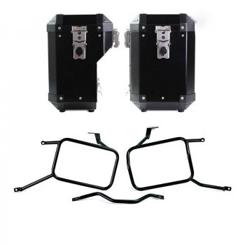 Pareja de maletas de aluminio Atlas 47L + 41L con chasis Triumph Street Scrambler