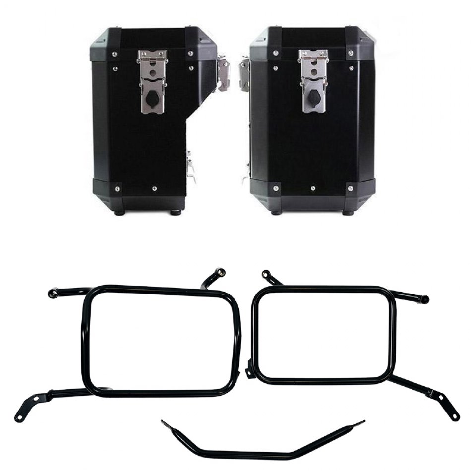 Par de bolsas de aluminio Atlas 47L+41L + Marcos de bolsas de aluminio Moto Guzzi V85 TT (2024 en adelante)