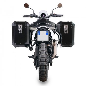 Par de alforjas de aluminio Atlas 47L+41L + marcos de alforjas de aluminio Royal Enfield Himalayan 450 para escape aftermarket (a partir de 2024)