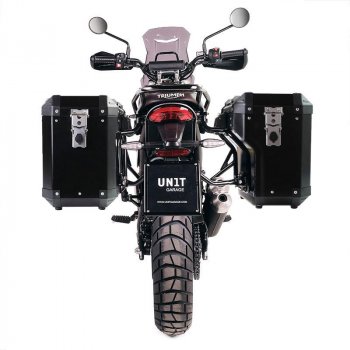 Bolso Atlas en Aluminio 47L+41L + Marcos de alforjas de aluminio para Triumph Speed 400 & Scrambler 400 X