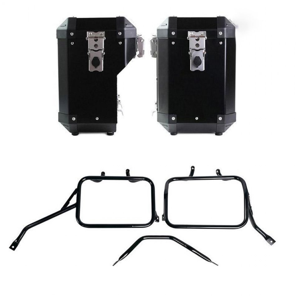 Bolso Atlas en Aluminio 47L+41L + Marcos de alforjas de aluminio para Triumph Speed 400 & Scrambler 400 X