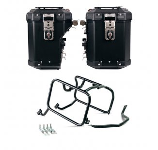 Juego de maletas laterales de aluminio Atlas 48L+41L + Cuadros KTM para bolsas de aluminio Atlas