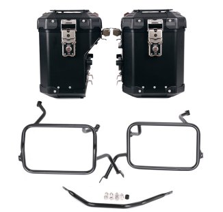 Juego de maletas laterales de aluminio Atlas 48L+41L + Marcos de alforjas de aluminio Atlas BMW F450GS