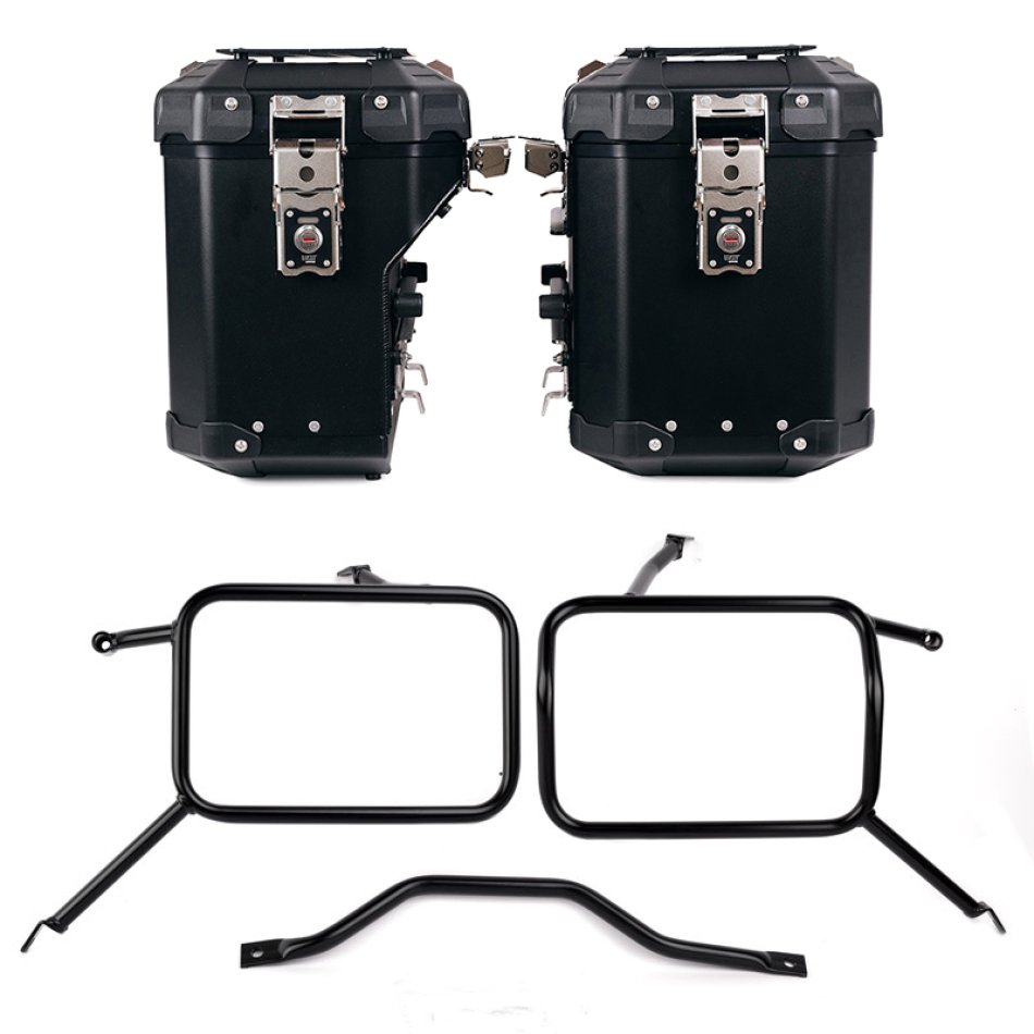 Juego de maletas laterales de aluminio Atlas 48L+41L + Chasis para bolsos Atlas de aluminio Triumph Street Scrambler 900 (a partir de 2026)