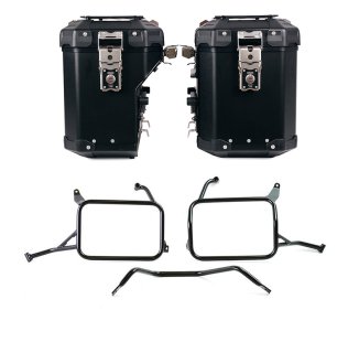 Juego de maletas laterales de aluminio Atlas 48L+41L + Bastidores de alforjas de aluminio Atlas Yamaha Ténéré 700