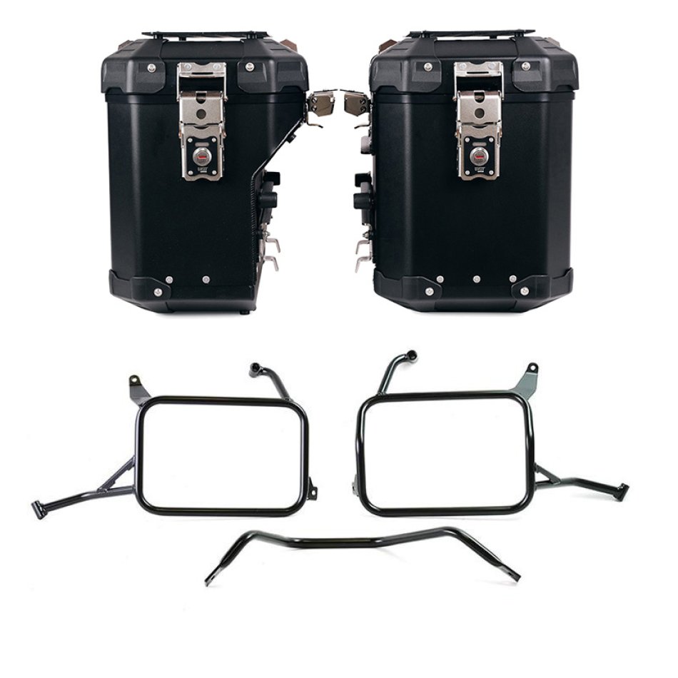 Juego de maletas laterales de aluminio Atlas 48L+41L + Bastidores de alforjas de aluminio Atlas Yamaha Ténéré 700