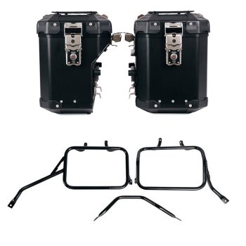 Juego de maletas laterales de aluminio Atlas 48L+41L + Marcos de alforjas de aluminio Triumph Tracker 400