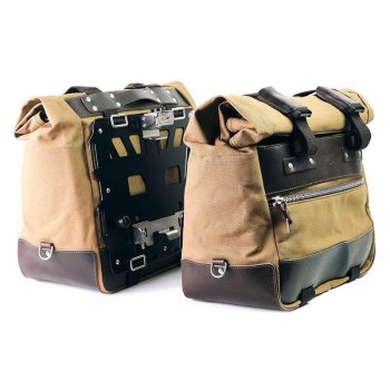 Par de maletas laterales Cult en Canvas 40L - 50L + Par de placas de aluminio