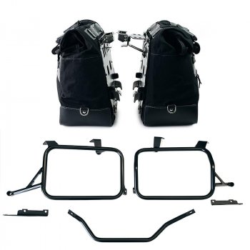 Par de alforjas laterales Cult Canvas 40L - 50L + Par de placas de aluminio + Chasis Honda CRF1100L Africa Twin & Adventure Sports (2024 en adelante)