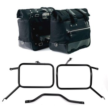 Par de maletas laterales Cult en Canvas 40L - 50L + Par de placas de aluminio + Chasis para bolsos Atlas de aluminio Triumph Street Scrambler 900 (a partir de 2026)