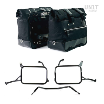 Par de maletas laterales Cult en Canvas 40L - 50L + Par de placas de aluminio + Bastidores de alforjas de aluminio Atlas Yamaha Ténéré 700