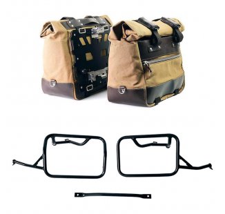 Par de bolsas laterales Cult en Canvas 40L - 50L + Par de placas de aluminio + Marcos para bolsas de aluminio BMW R1300GS