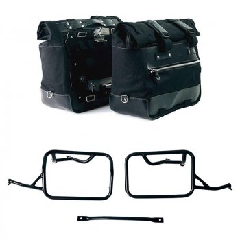 Par de bolsas laterales Cult en Canvas 40L - 50L + Par de placas de aluminio + Marcos para bolsas de aluminio BMW R1300GS
