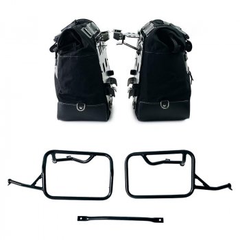 Par de bolsas laterales Cult en Canvas 40L - 50L + Par de placas de aluminio + Marcos para bolsas de aluminio BMW R1300GS