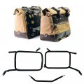 Par de bolsas laterales Cult en Canvas 40L - 50L + Par de placas de aluminio + Marcos para bolsas de aluminio Moto Guzzi V85 TT (2024 en adelante)