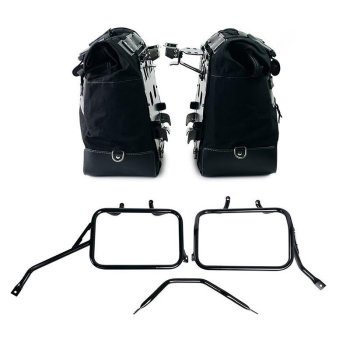 Par de maletas laterales Cult en Canvas 40L - 50L + Par de placas de aluminio + Marcos de alforjas de aluminio Triumph Tracker 400