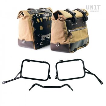 Par de maletas laterales Cult en Canvas 40L - 50L + Par de placas de aluminio + marcos R80-R100GS
