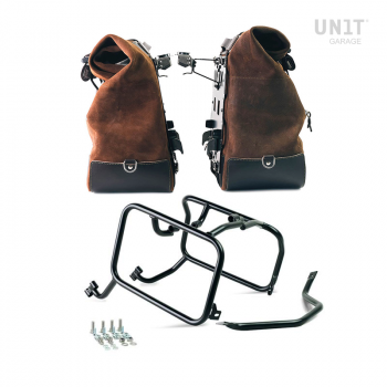 Pareja de alforjas Cult en serraje 40L - 50L + placa Aluminio + Cuadros KTM para bolsas de aluminio Atlas