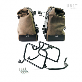 Pareja de alforjas Cult en serraje 40L - 50L + placa Aluminio + Cuadros KTM para bolsas de aluminio Atlas