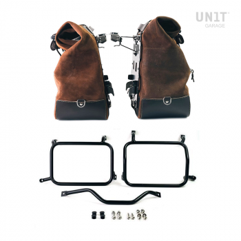 Pareja de alforjas Cult en serraje 40L - 50L + placa Aluminio + Portaequipajes de aluminio Atlas HD Pan America