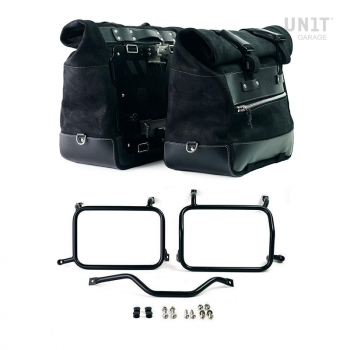 Pareja de alforjas Cult en serraje 40L - 50L + placa Aluminio + Portaequipajes de aluminio Atlas HD Pan America