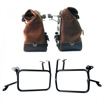 Pareja de alforjas Cult en serraje 40L - 50L + placa Aluminio + Marcos de alforjas de aluminio Atlas para KTM 1290/1390 Super Adventure S-R