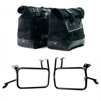 Pareja de alforjas Cult en serraje 40L - 50L + placa Aluminio + Marcos de alforjas de aluminio Atlas para KTM 1290/1390 Super Adventure S-R