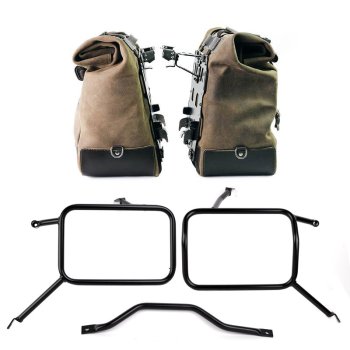 Pareja de alforjas Cult en serraje 40L - 50L + placa Aluminio + Chasis para bolsos Atlas de aluminio Triumph Street Scrambler 900 (a partir de 2026)