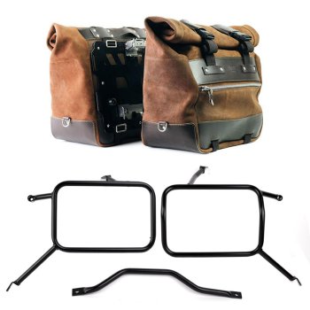 Pareja de alforjas Cult en serraje 40L - 50L + placa Aluminio + Chasis para bolsos Atlas de aluminio Triumph Street Scrambler 900 (a partir de 2026)