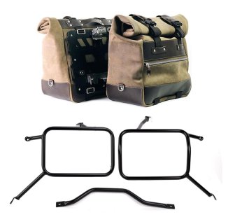 Pareja de alforjas Cult en serraje 40L - 50L + placa Aluminio + Chasis para bolsos Atlas de aluminio Triumph Street Scrambler 900 (a partir de 2026)
