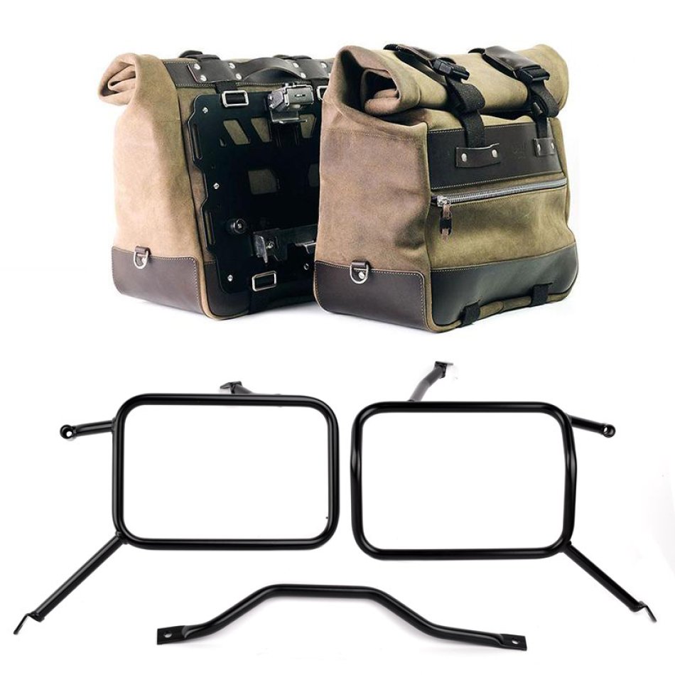 Pareja de alforjas Cult en serraje 40L - 50L + placa Aluminio + Chasis para bolsos Atlas de aluminio Triumph Street Scrambler 900 (a partir de 2026)