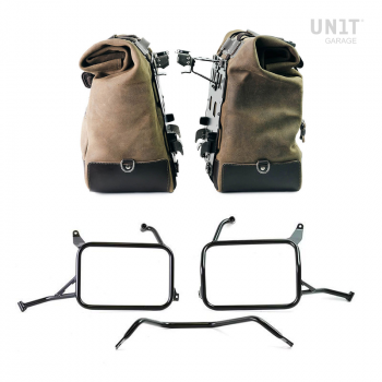 Pareja de alforjas Cult en serraje 40L - 50L + placa Aluminio + Bastidores de alforjas de aluminio Atlas Yamaha Ténéré 700